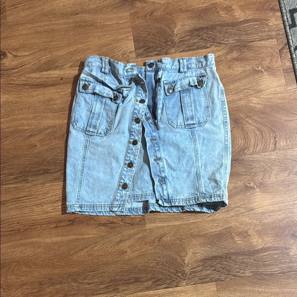 H&M Blue Mini Pencil Skirt with Cargo Style